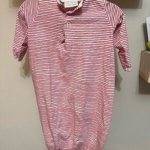 Vintage Carter’s Baby Romper Red White Stripe Long Sleeve 80s